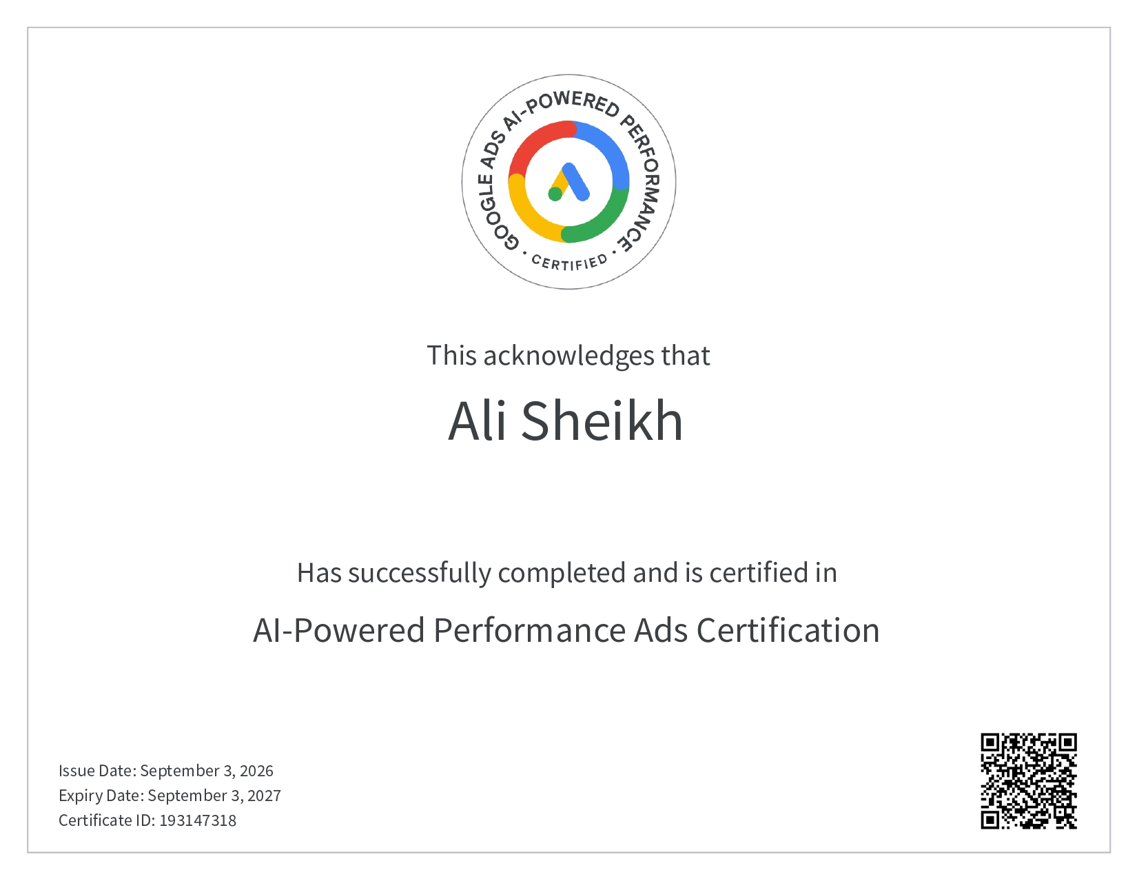AI-Powered Performance Ads Certification